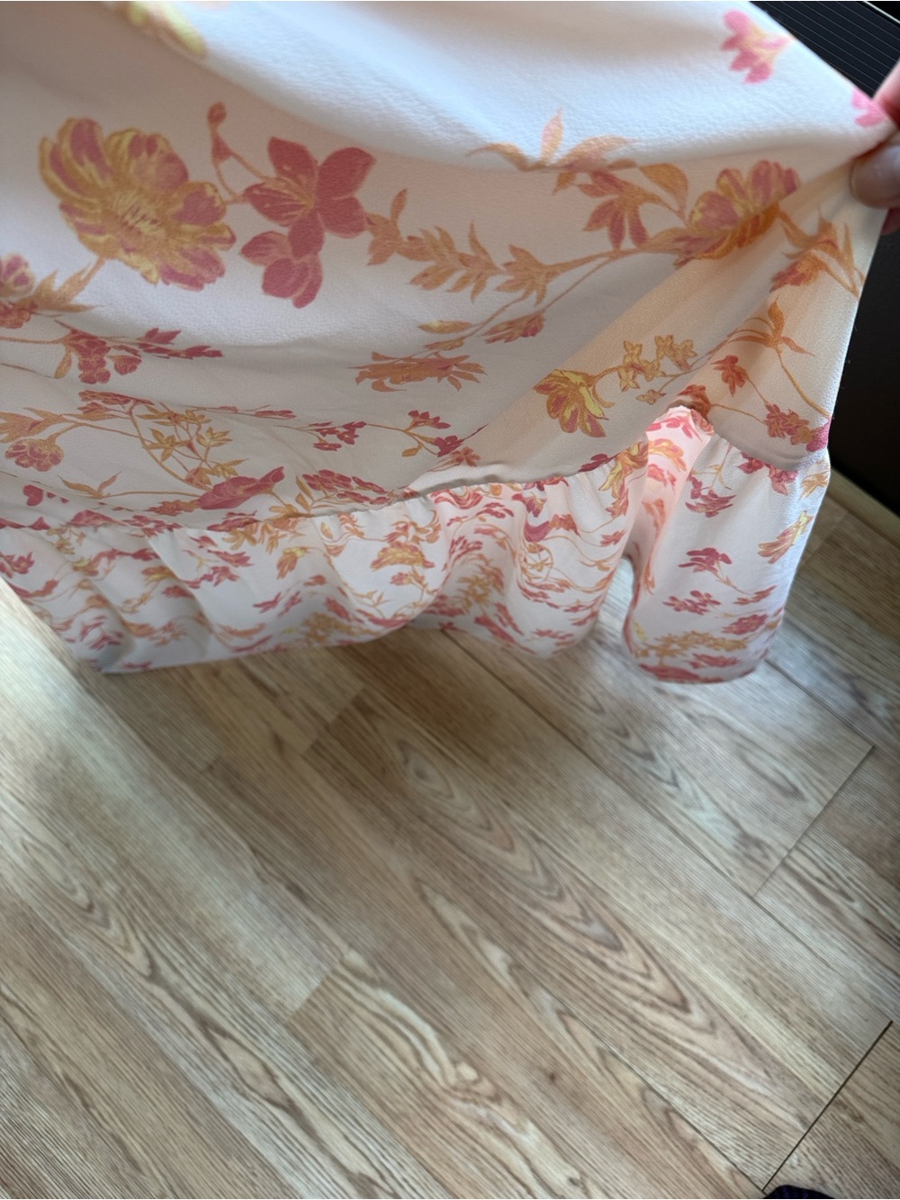 FRENCH CONNECTION BOHO MAXI PEACH FLORAL DRESS - Picture 3 of 13